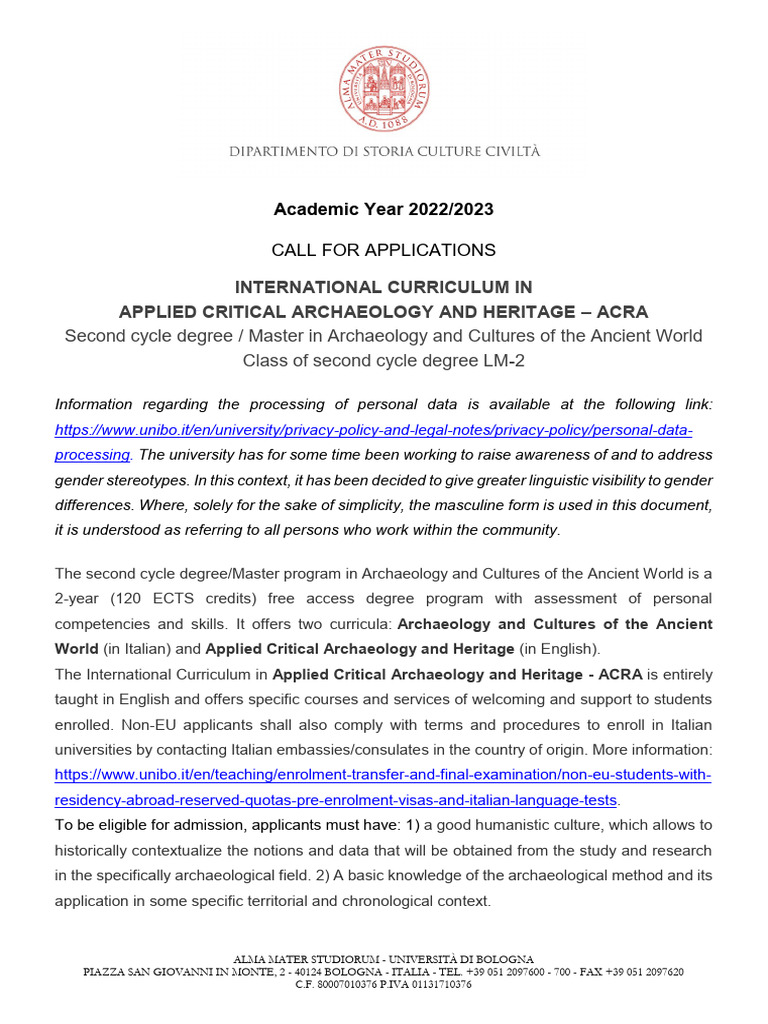 ACRA Master's Program Application 2022 | PDF | Academic Degree | University