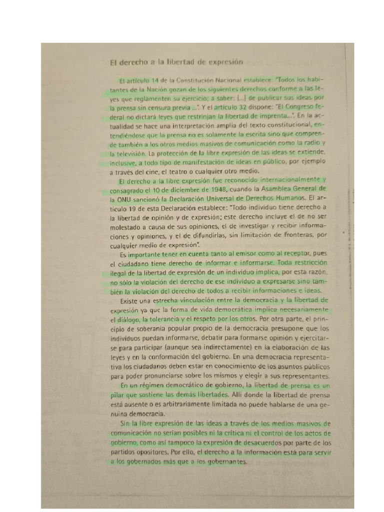 El Derecho A La Libertad de Expresion | PDF