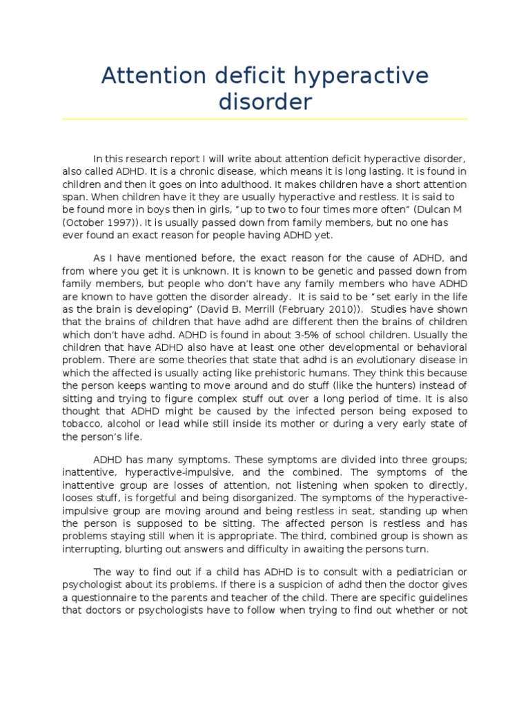 Understanding ADHD: Symptoms and Treatments | PDF | Attention Deficit ...