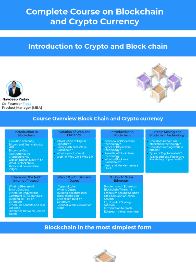 Complete Course On Blockchain and Crypto Currency | PDF | Cryptocurrency |  Bitcoin