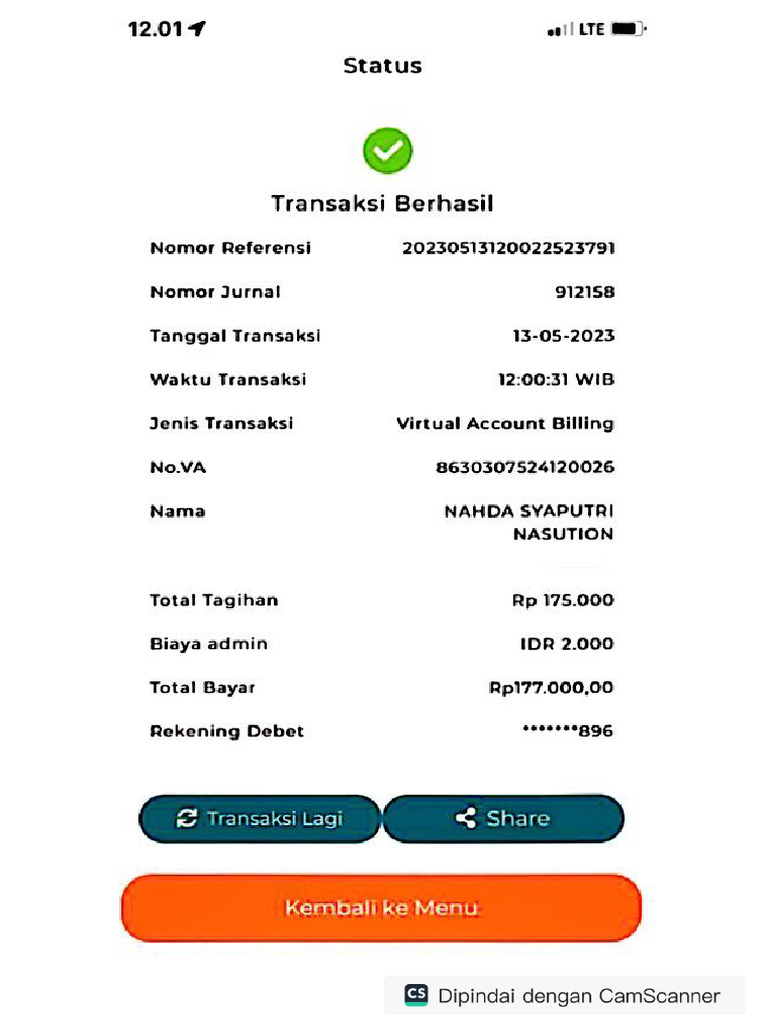 Struk Pembayaran | PDF