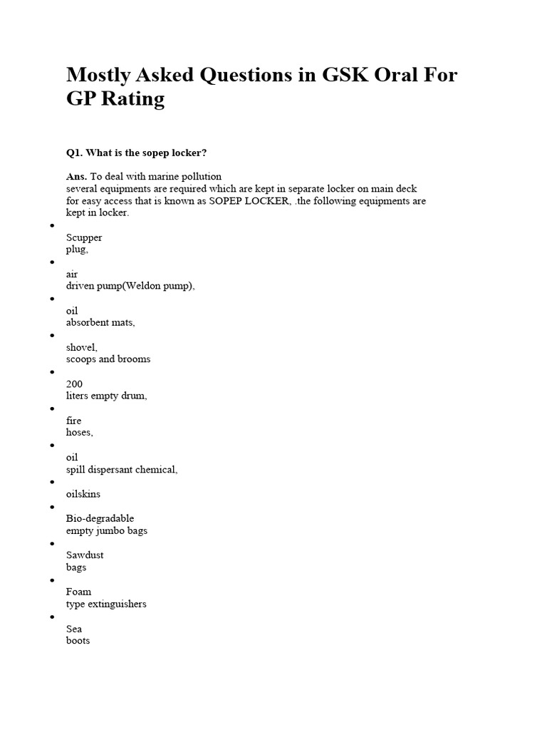 GSK Oral-1 | PDF | Anchor | Ships