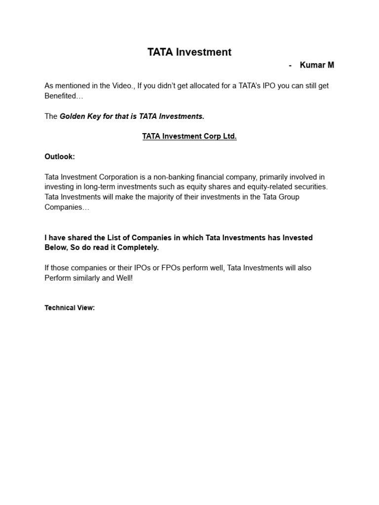 TATA's IPOs | PDF | Business