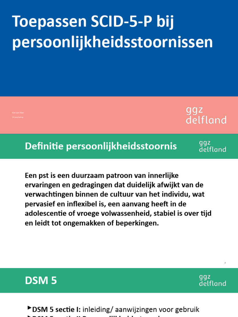 SCID-5-P 2023 Bijeenkomst 1 | PDF