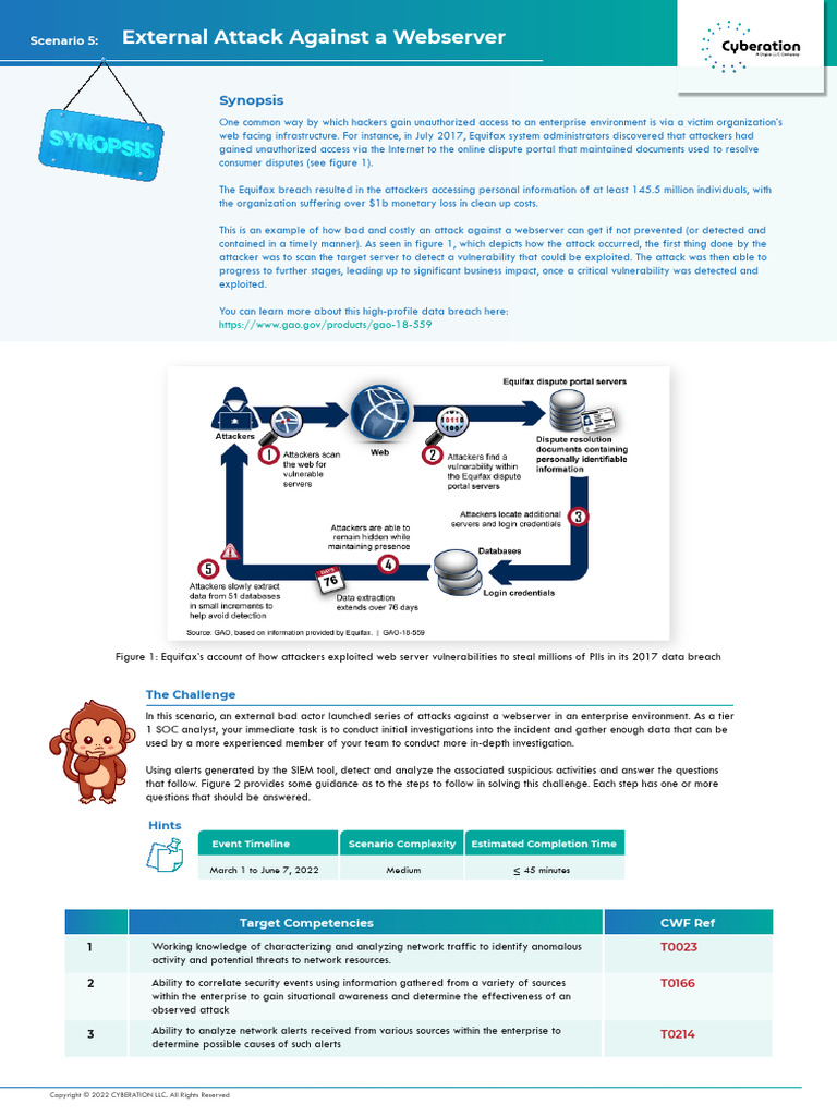 Scenario 5 - External Attack Against A Webserver | PDF | Networking ...