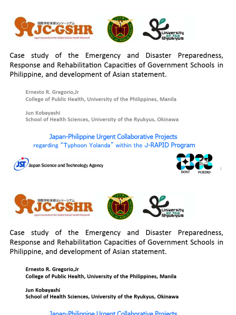 Case Study of The Emergency and Disaster in The Philippines | PDF ...