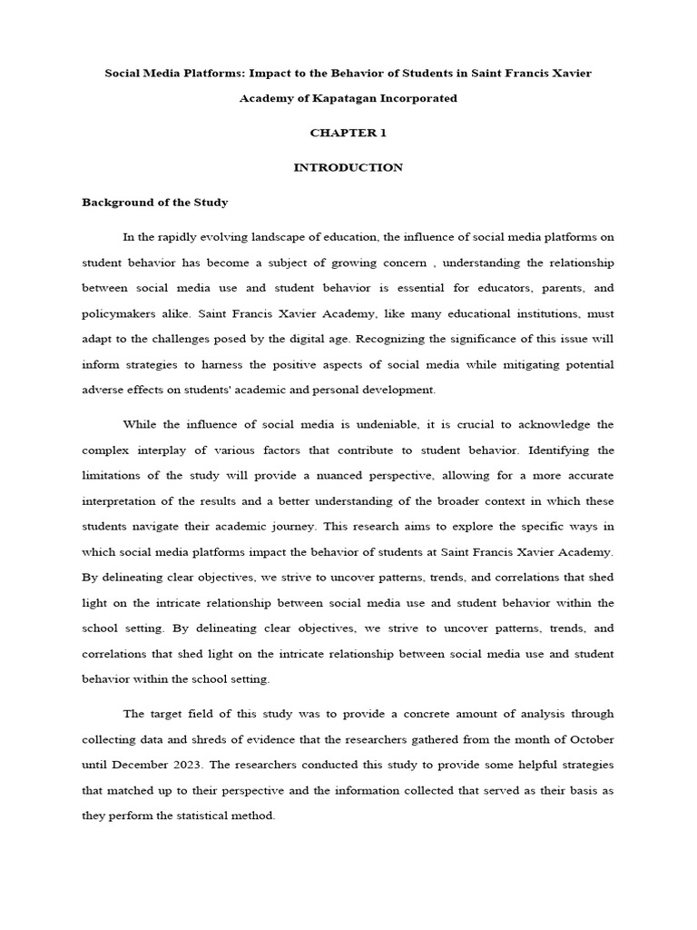 Social Media's Impact on Student Behavior | PDF | Social Media ...