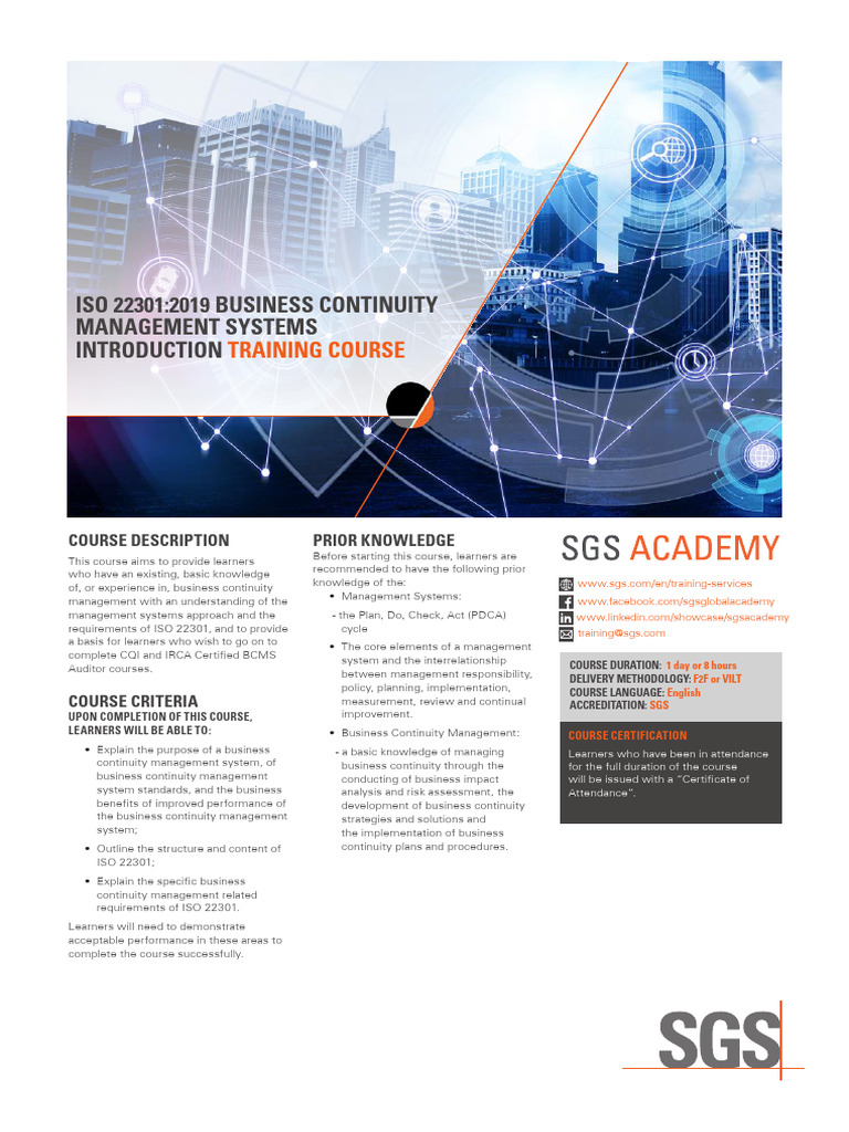 ISO 22301 Business Continuity Training | PDF | Risk | Risk Management