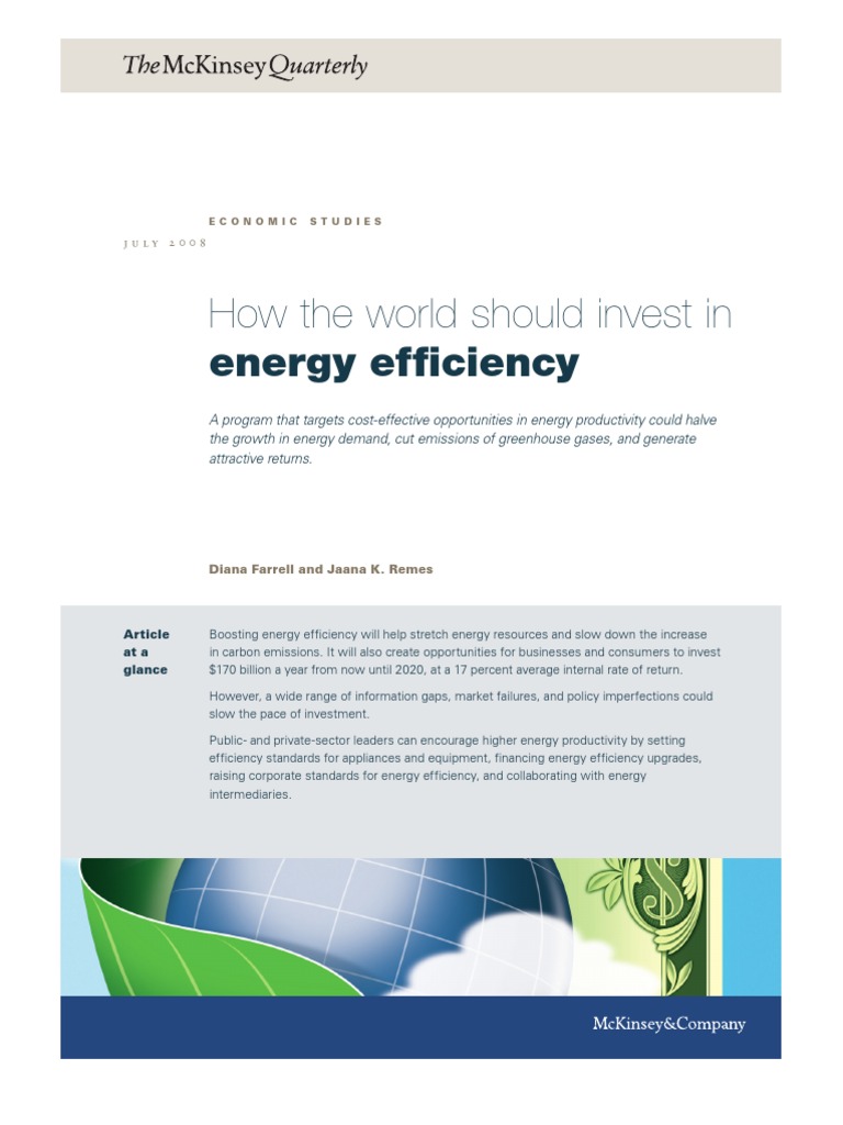 How The World Should Invest In: Energy Efficiency | PDF | Efficient ...
