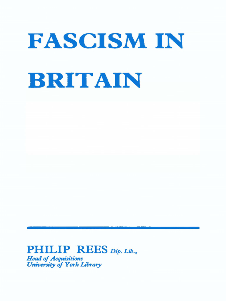 Philip Rees - Fašismus V Británii | PDF | Fascism | Nazism