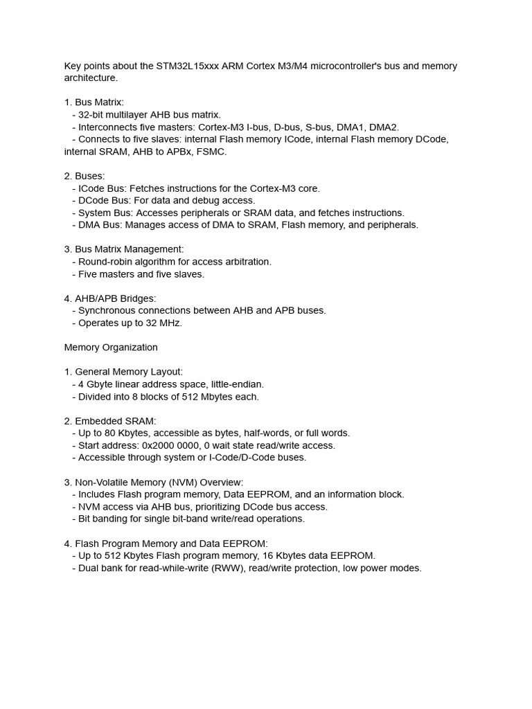 STM32L15xxx Microcontroller Memory Architecture | PDF | Teaching ...
