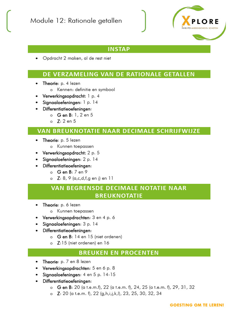 M12 - Rationale Getallen | PDF