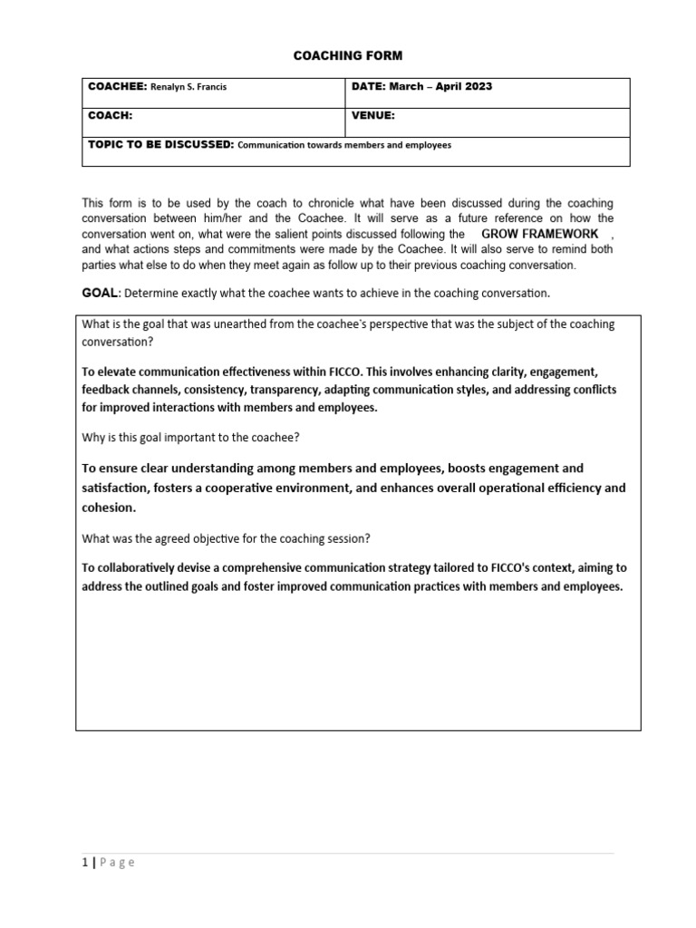 Coaching and Mentoring Form MARCH-APRIL 2023 UPDATED | PDF ...