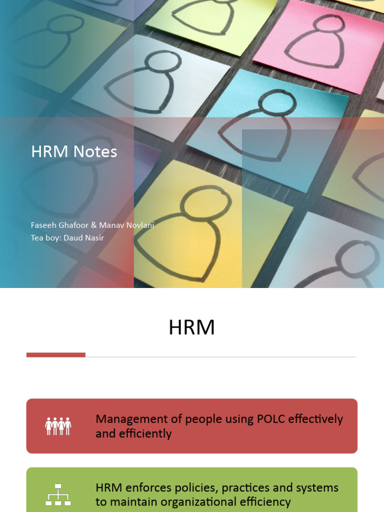HRM Notes | PDF | Human Resource Management | Workplace