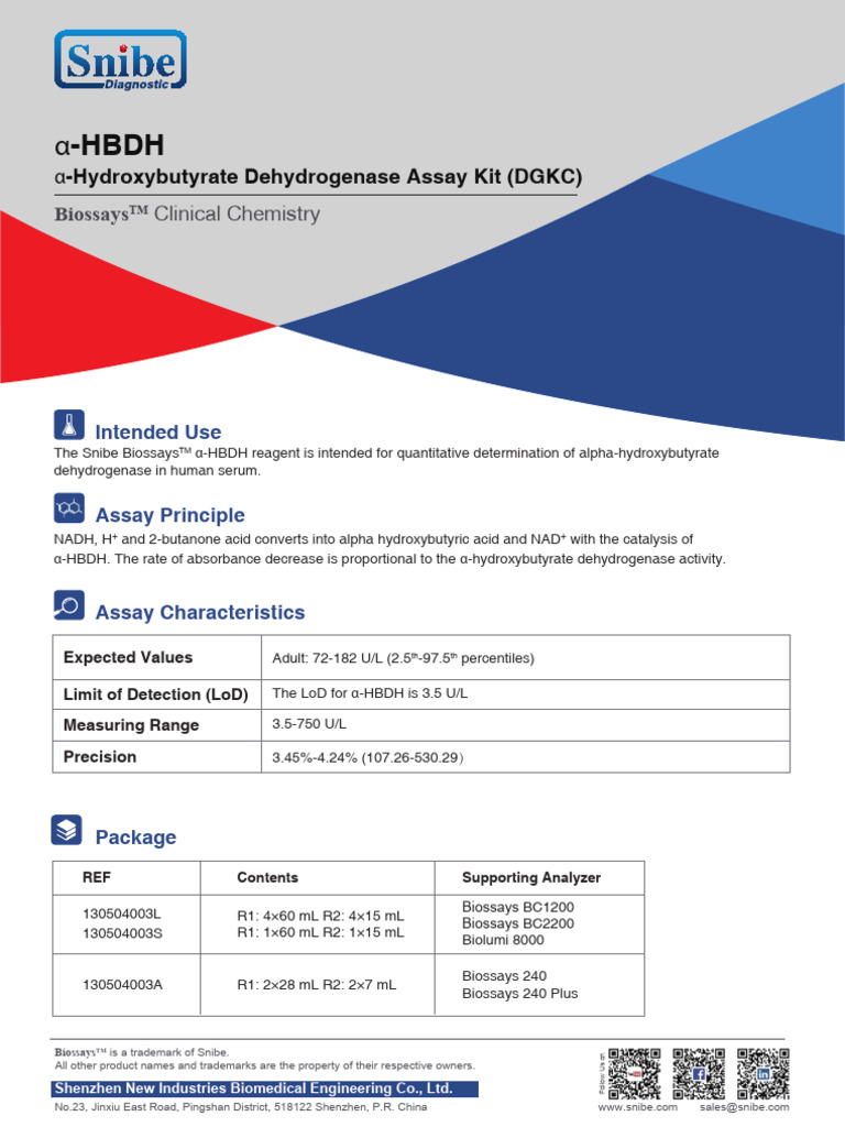 α-HBDH Assay Kit Overview | PDF