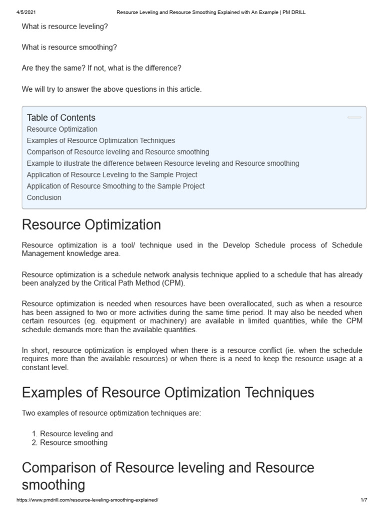 Resource Levellin G and Smoothing | PDF | Applied Mathematics
