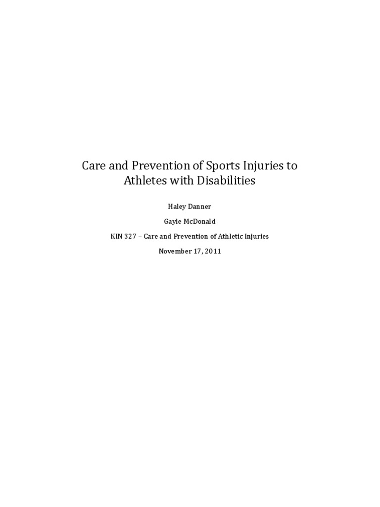 C&P Paper - Disabled Athletes | PDF | Disability | Wheelchair