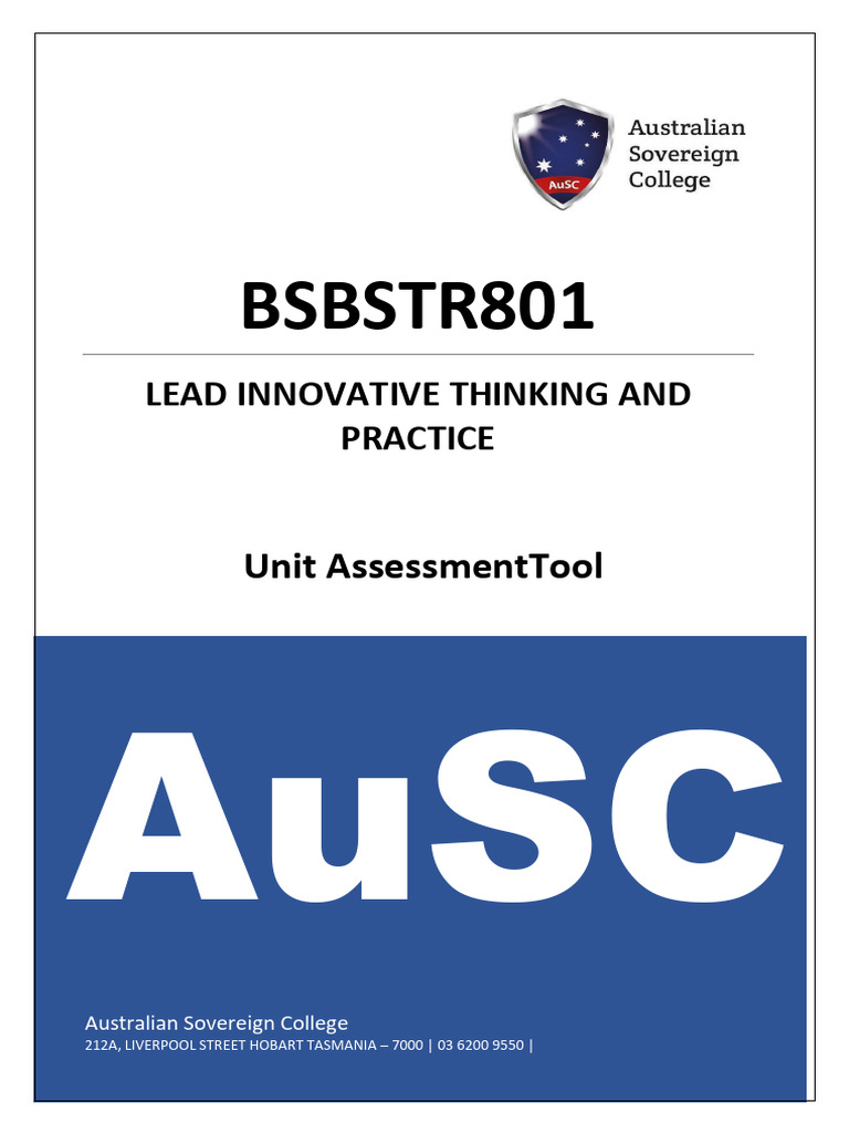 Bsbstr801 Unit Assessment Tool Uat Pdf Educational Technology