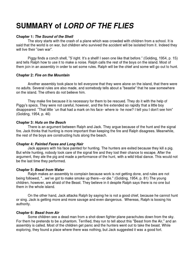 SUMMARYLord of The Flies PDF