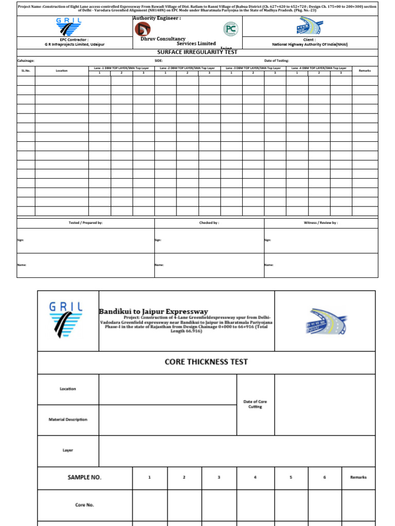 Surface Irregularity Test Report NH148N | PDF | Road | Transport ...