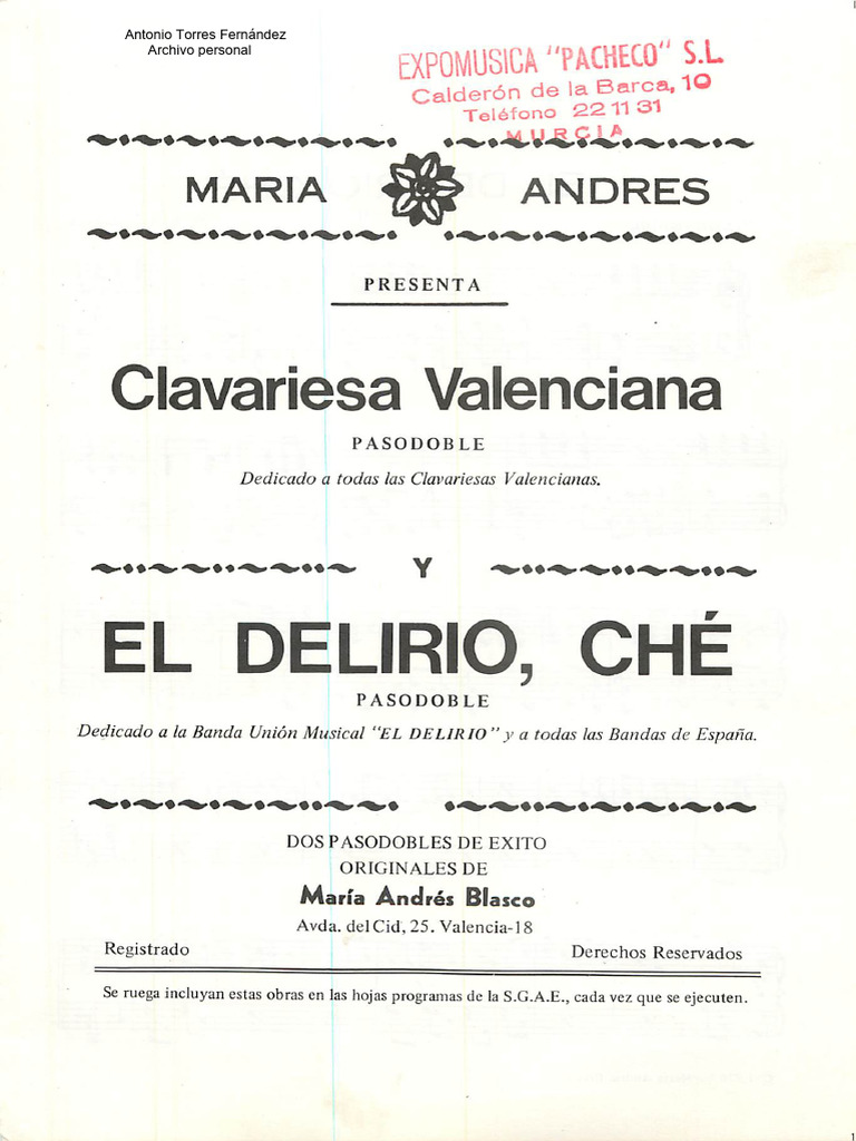 El Delirio Ché (Maria Andres) (Pasodoble) | PDF | Estudios de idiomas ...
