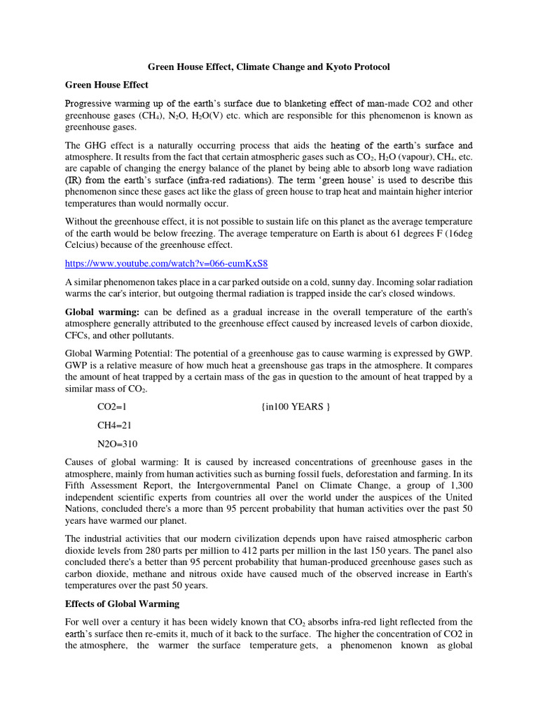 Greenhouse Effect and Global Warming Insights | PDF | Climate Change ...