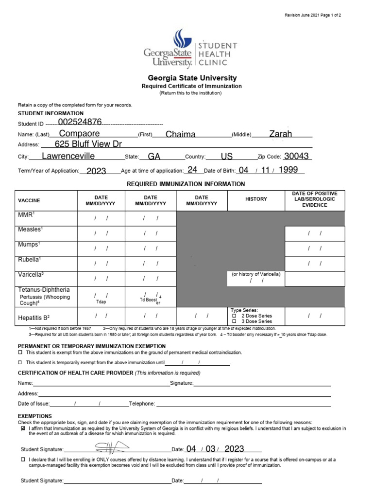 Immunization Certificate PDF Medicine Pediatrics