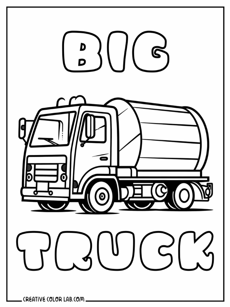 Trucks Coloring Book PDF