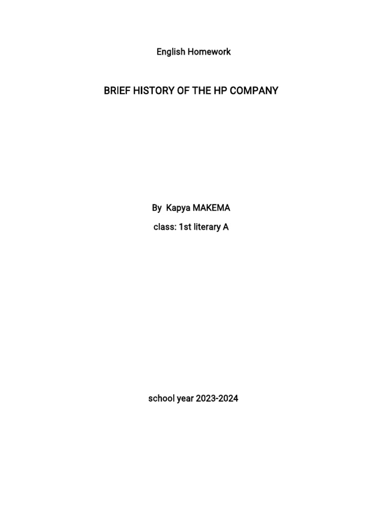 English Homework Pdf Hewlett Packard Office Equipment