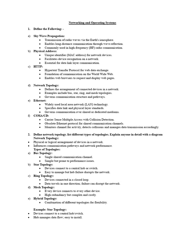 Networking and OS Solutions | PDF | Computer Network | Process (Computing)