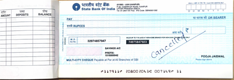 Canceled Cheque | PDF