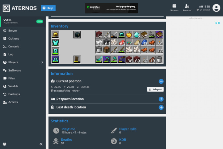 Players Aternos Free Minecraft Server | PDF | Computing | Software