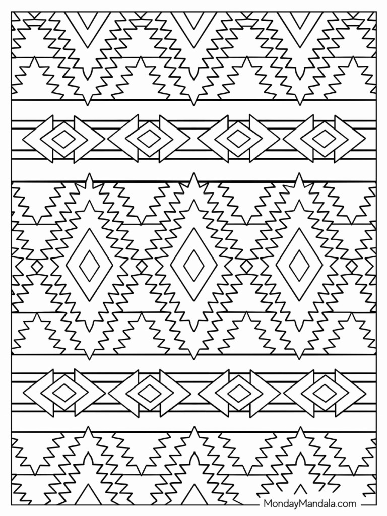 Native American Tribal Print Coloring Sheet 1 | PDF