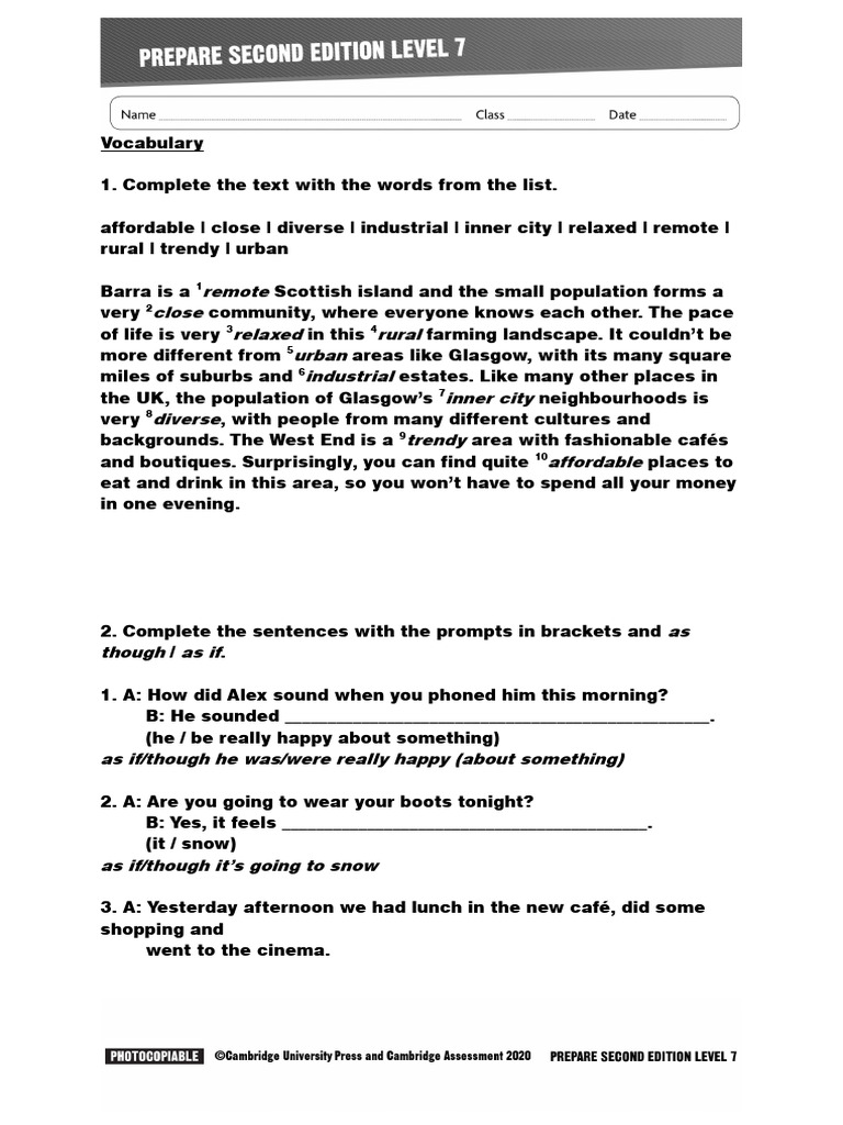 Vocabulary and Grammar Exercises | PDF | Language Arts & Discipline ...