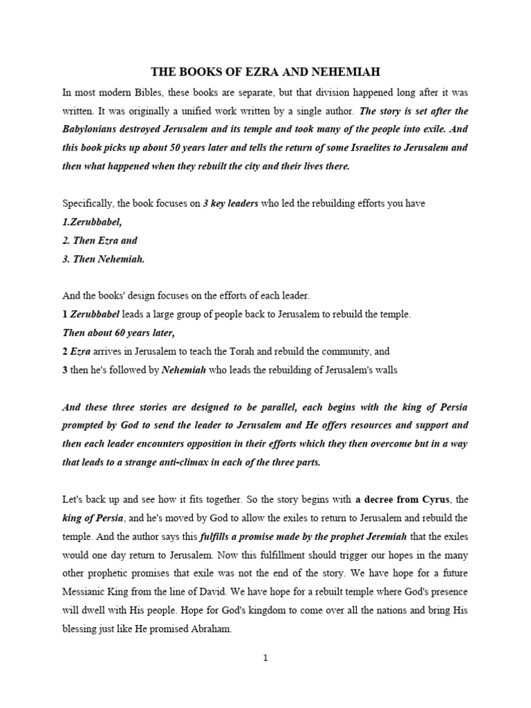 Ezra and Nehemiah: Rebuilding Hope | PDF | Ezra | Books Of The Hebrew Bible