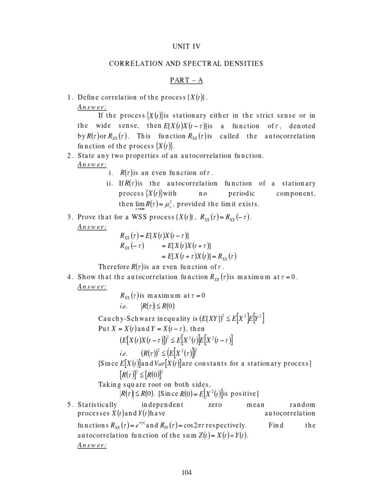 Correlation and Spectral Densities Explained | PDF | Spectral Density ...
