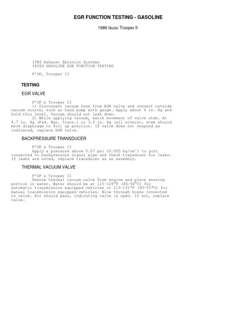 Egr function testing gasoline pdf