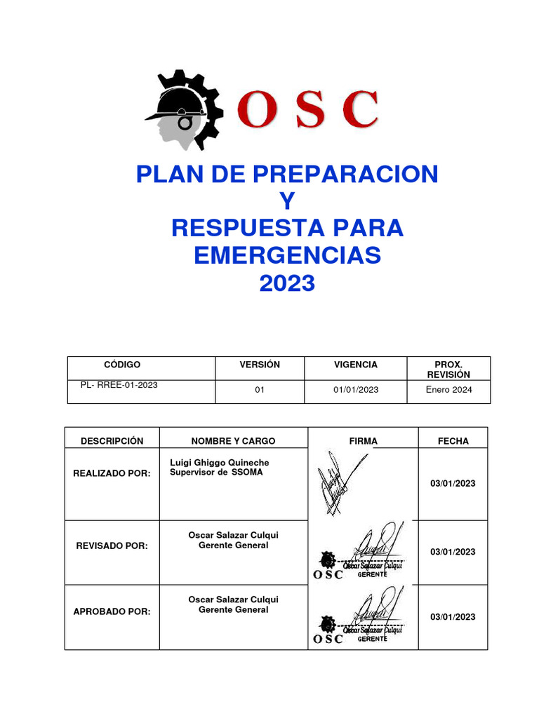 Plan de Emergencias 2023: Preparación y Respuesta | PDF | Primeros ...