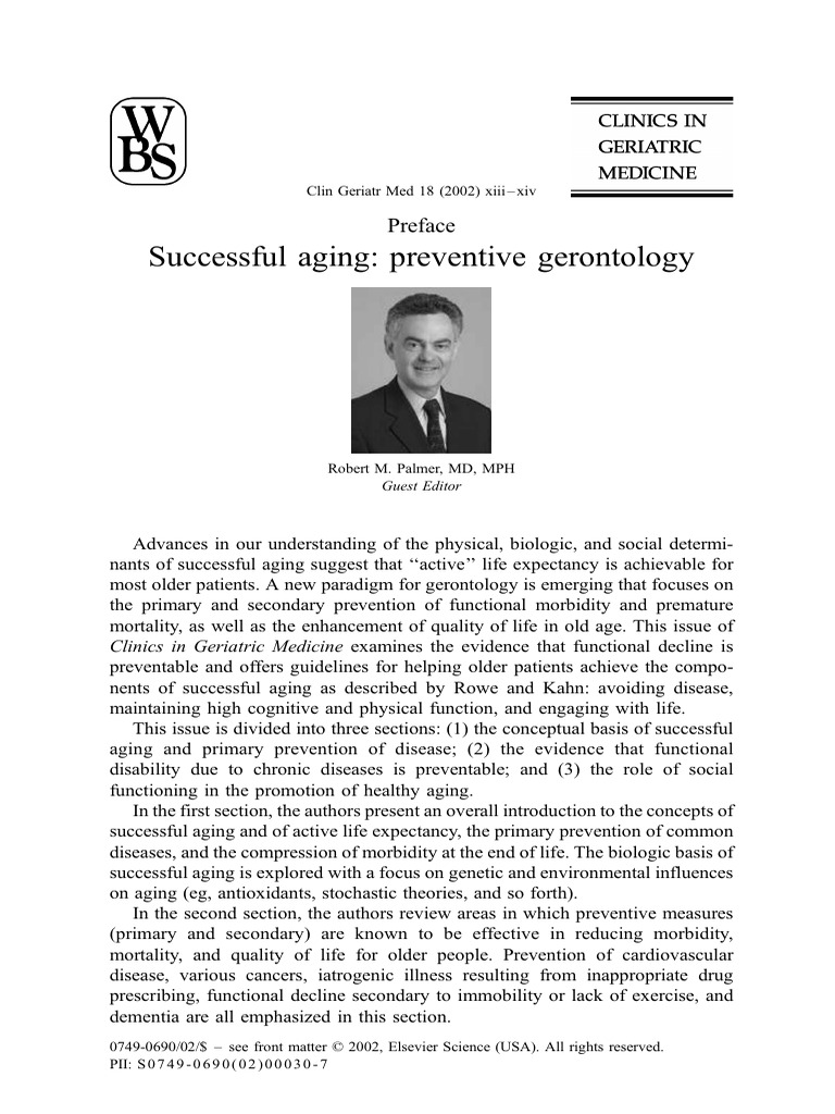 Successful Aging Preventive Gerontology - CGM | PDF | Ageing ...