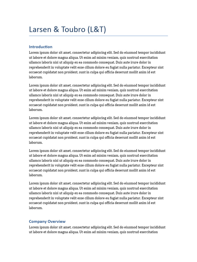 Larsen_and_Toubro_(LandT) | PDF
