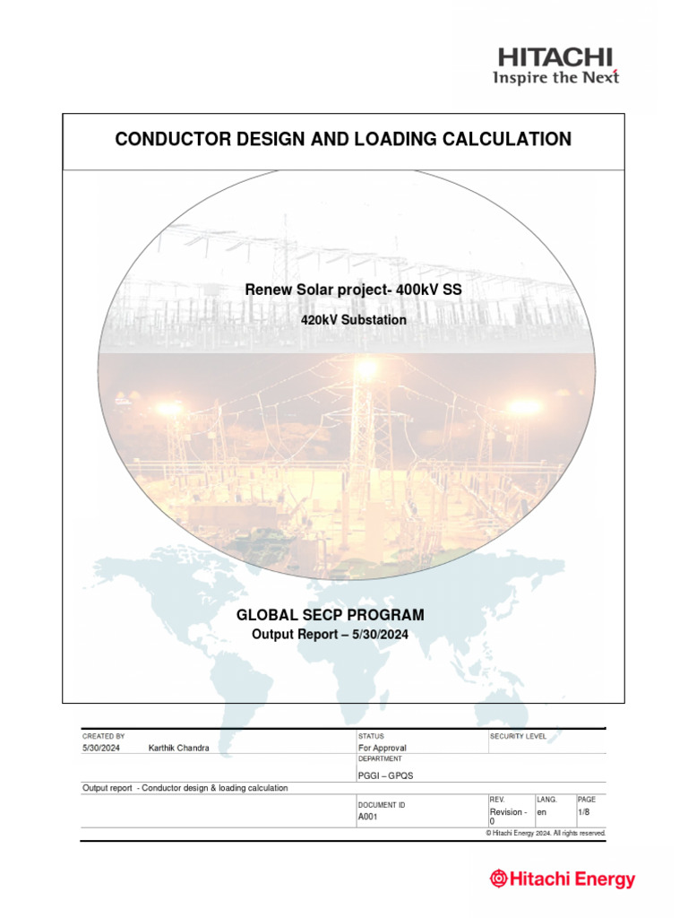 Conductor Design Report for 400kV SS | PDF | Electrical Resistivity And ...