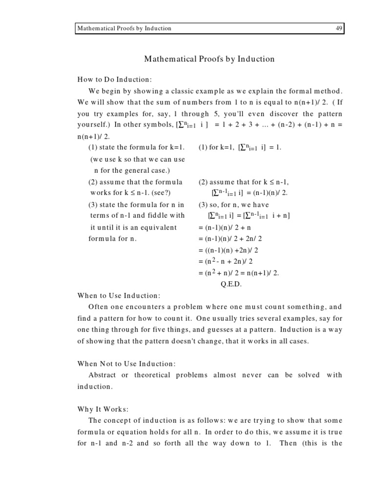 Proof Mathematics Examples