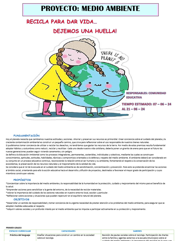 Proyecto de Medio Ambiente 2024 | PDF | Entorno natural | Sustentabilidad