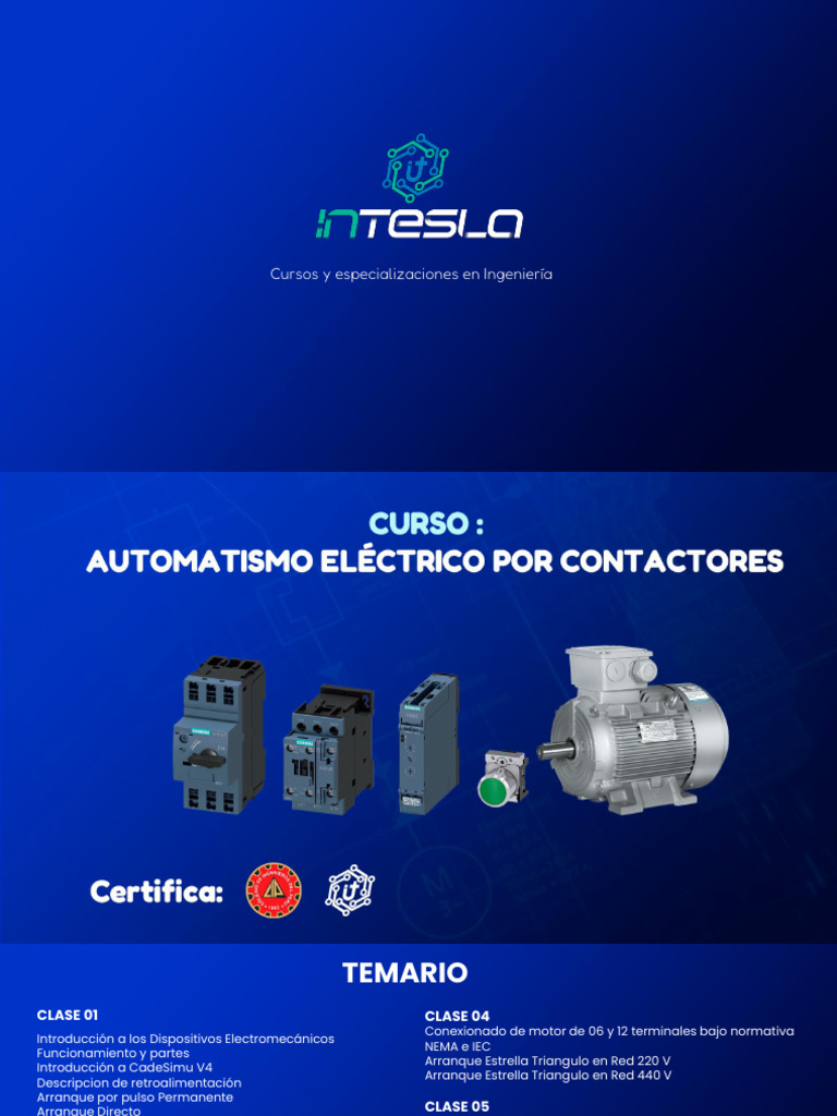 Brochure Curso Contactores Intesla 2024-2 | PDF | Ingenieria Eléctrica ...