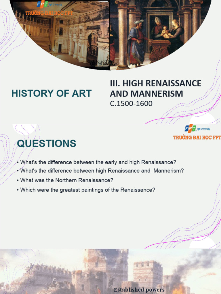 High Renaissance and Mannerism Overview | PDF | Leonardo Da Vinci | Raphael