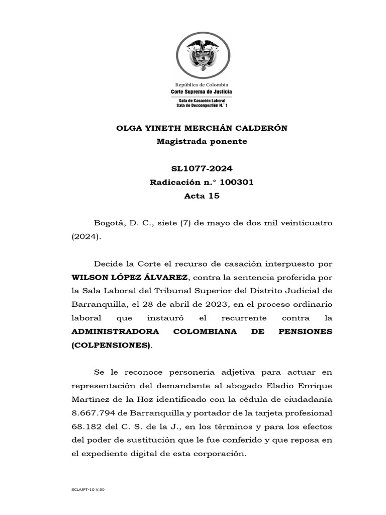 SL1077 2024 | PDF | Sentencia (ley) | Caso de ley