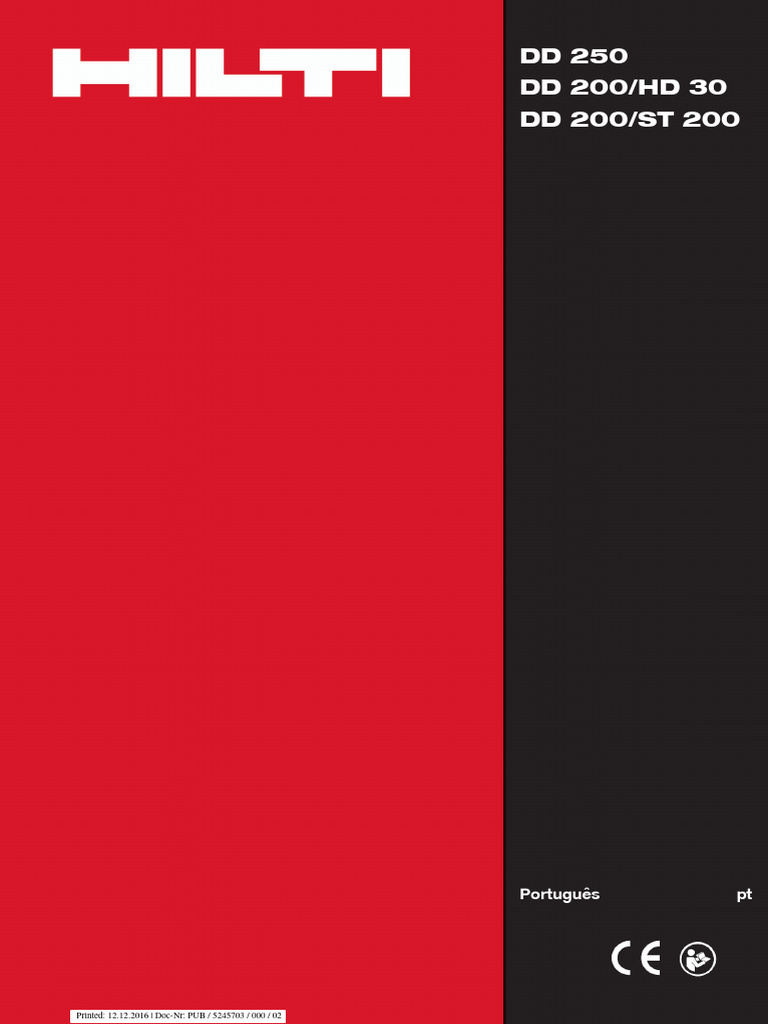 Manual Hilti DD200 Edit | PDF | Parafuso | Metro