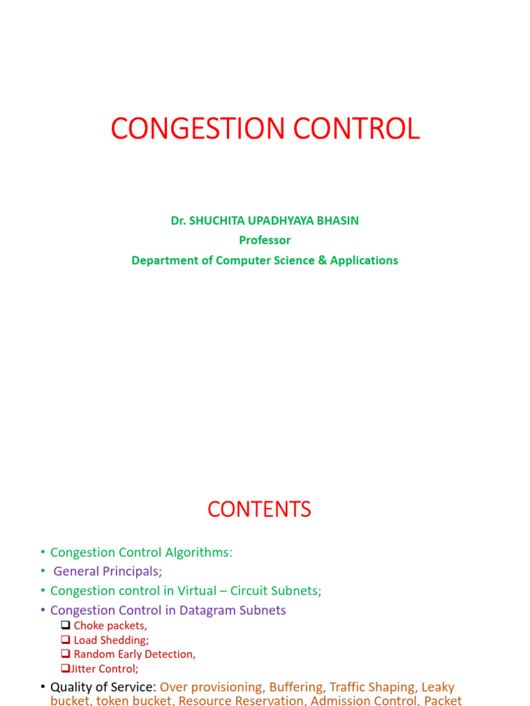 UNIT-IV - Lesson 16 - Congestion Control | PDF | Network Congestion ...
