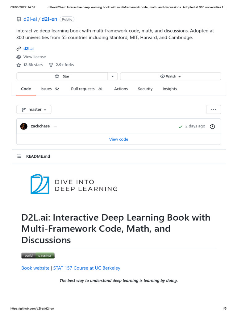 D2L.ai: Interactive Deep Learning Book With Multi-Framework Code, Math ...