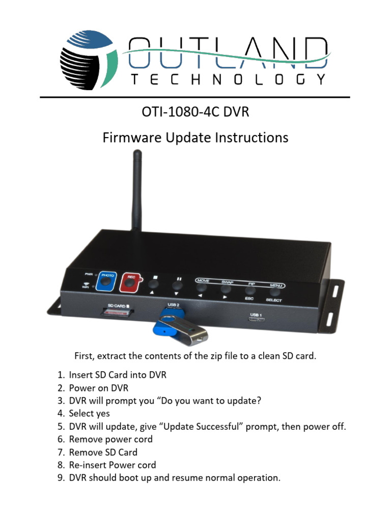 OTI-1080-4C Firmware Update Instructions | PDF | Computers
